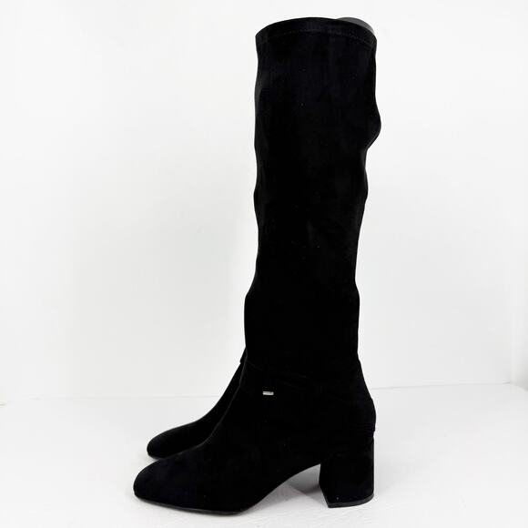 Vaneli Womens Sorina Tall Boots Size 11M Black Suede Slip On Flared Heel NIB - Picture 7 of 13
